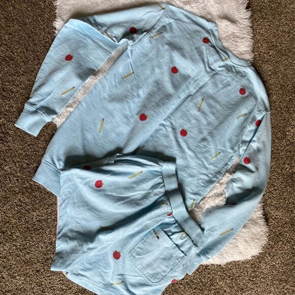 Callie Danielle Outfit Crew Neck Sweatshirt Shorts School Teacher Apple Pencils - Picture 2 of 14